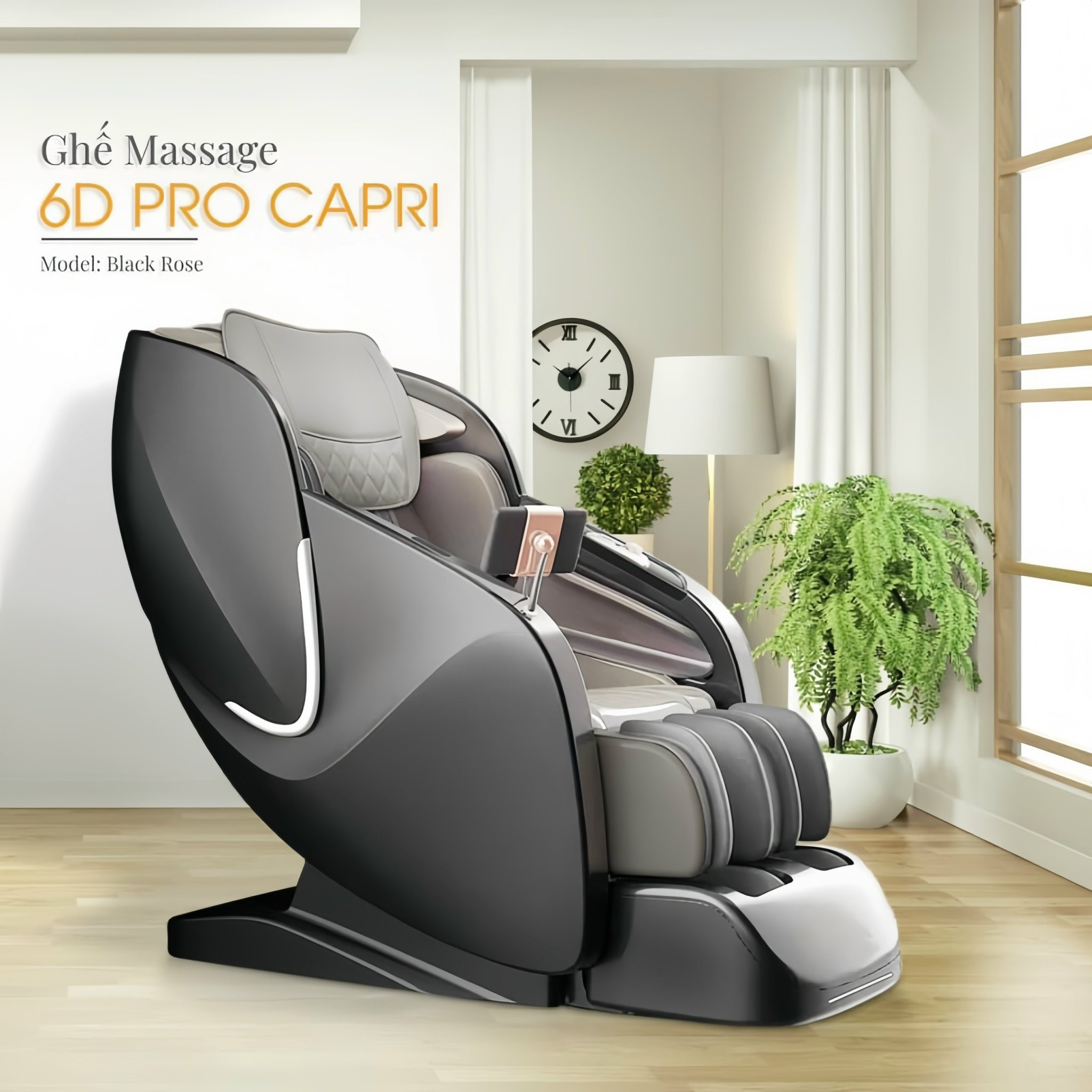 Ghế Massage Capri 6D Navi Pro - Black Rose